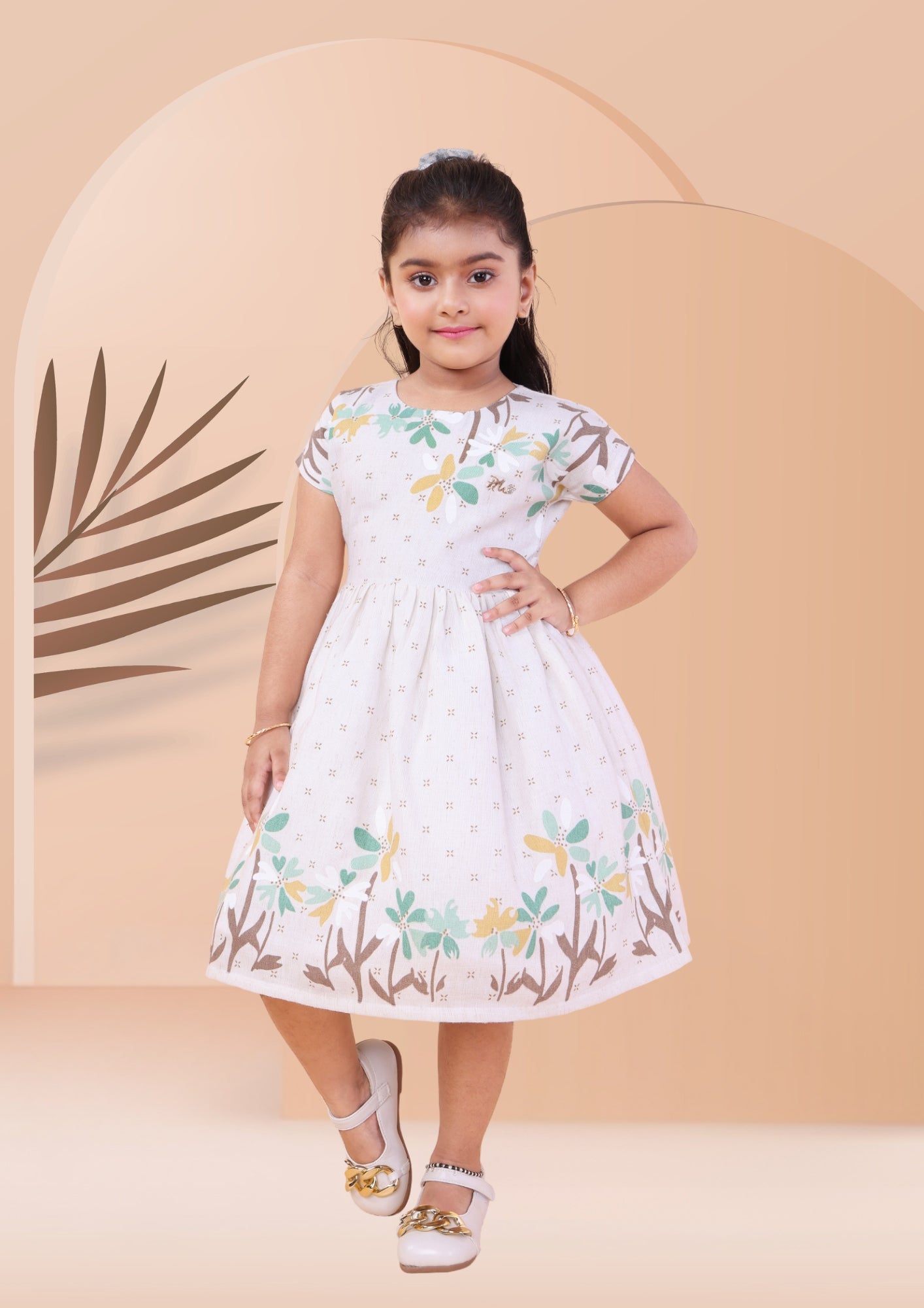 Unique Print Linen Dress - Main Image