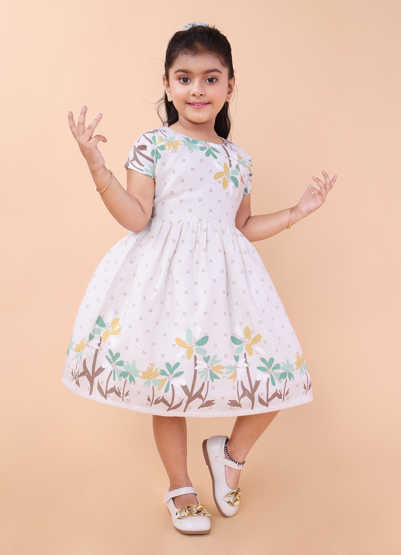 Unique Print Linen Dress