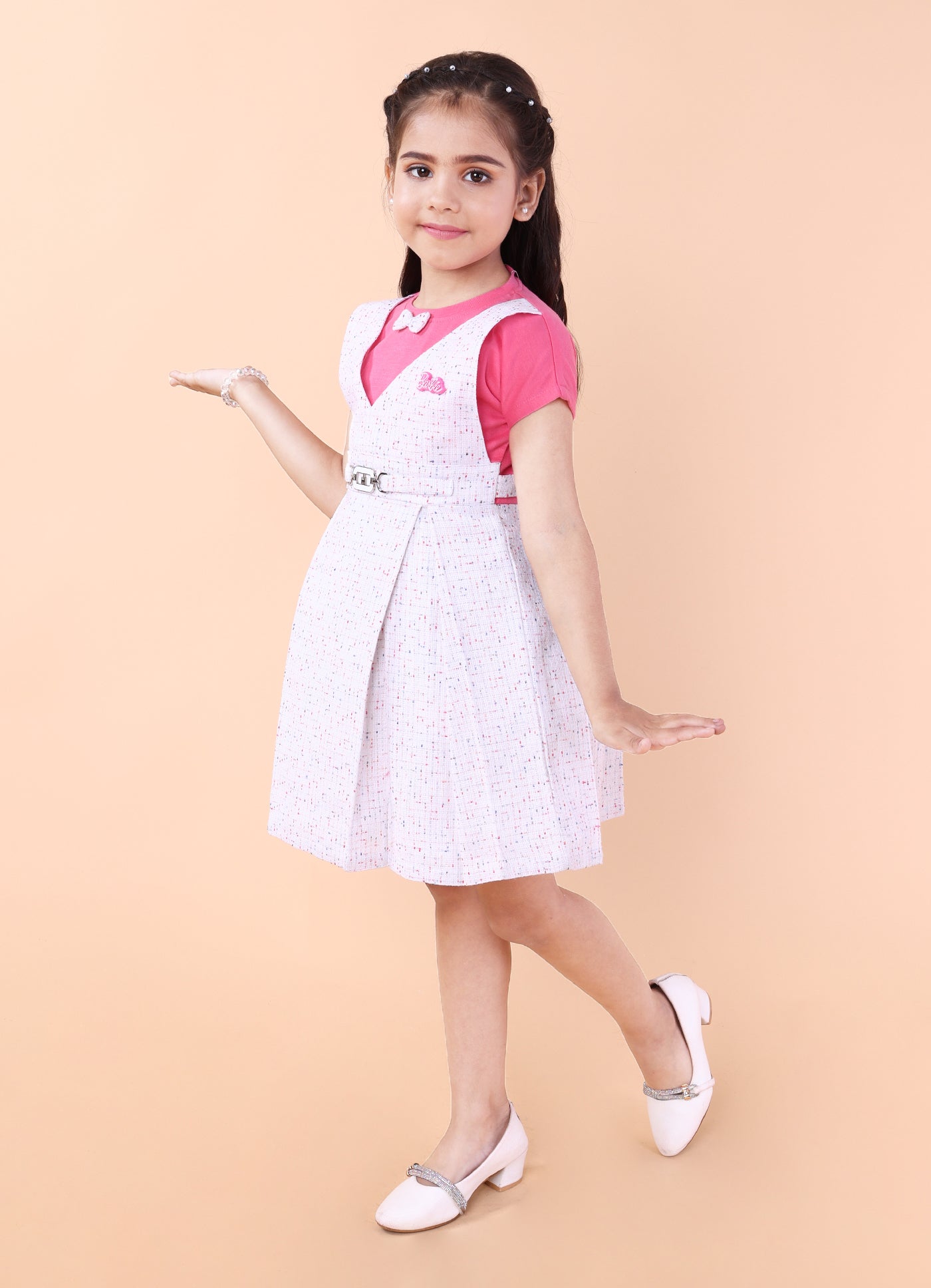 Tweed Dungaree Style Dress