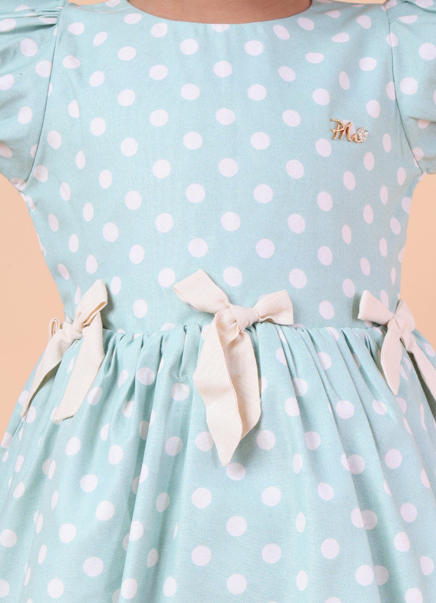 Polka Princess Puff Sleeve Dress