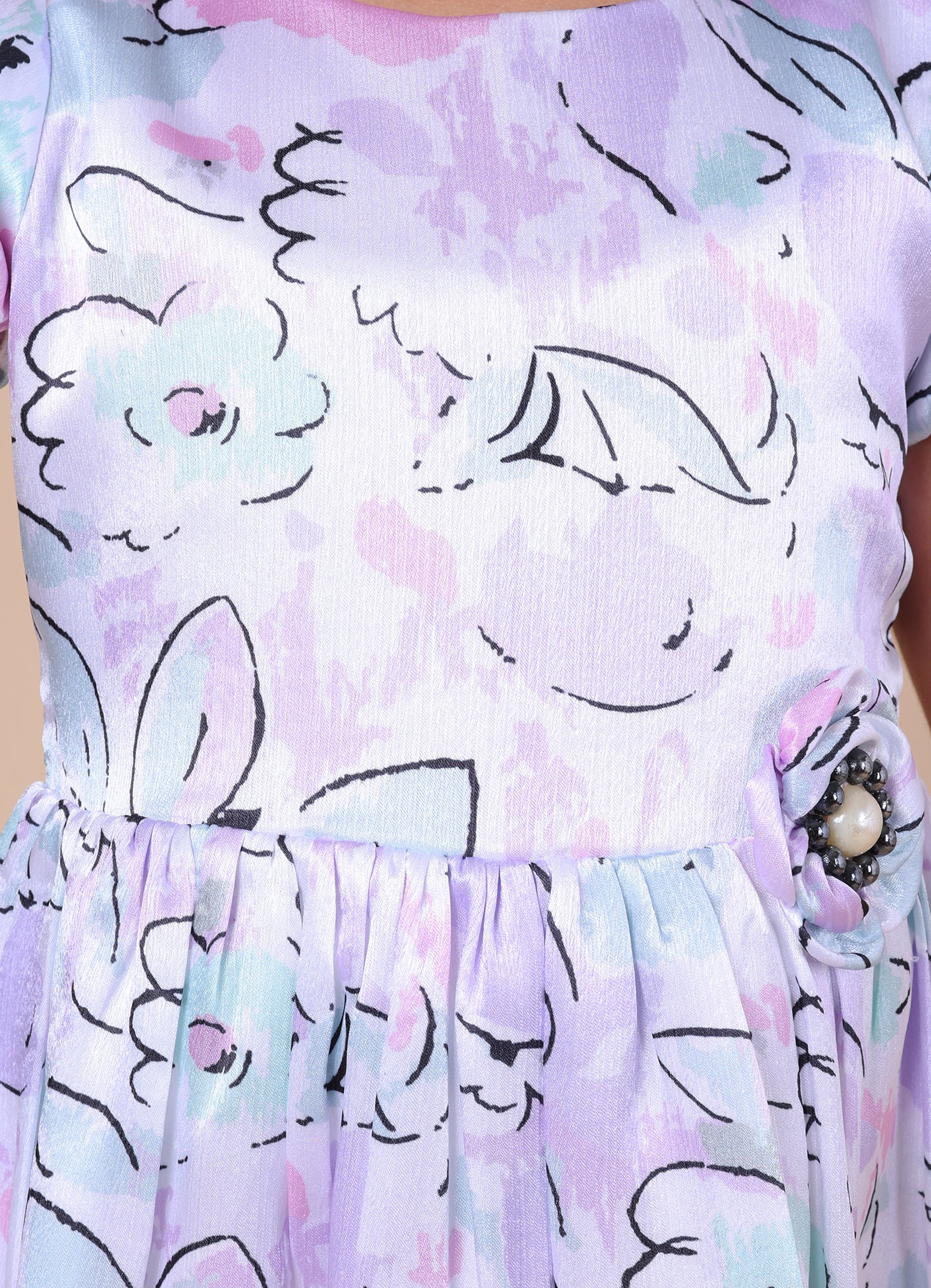 Abstract Floral Printed Dress