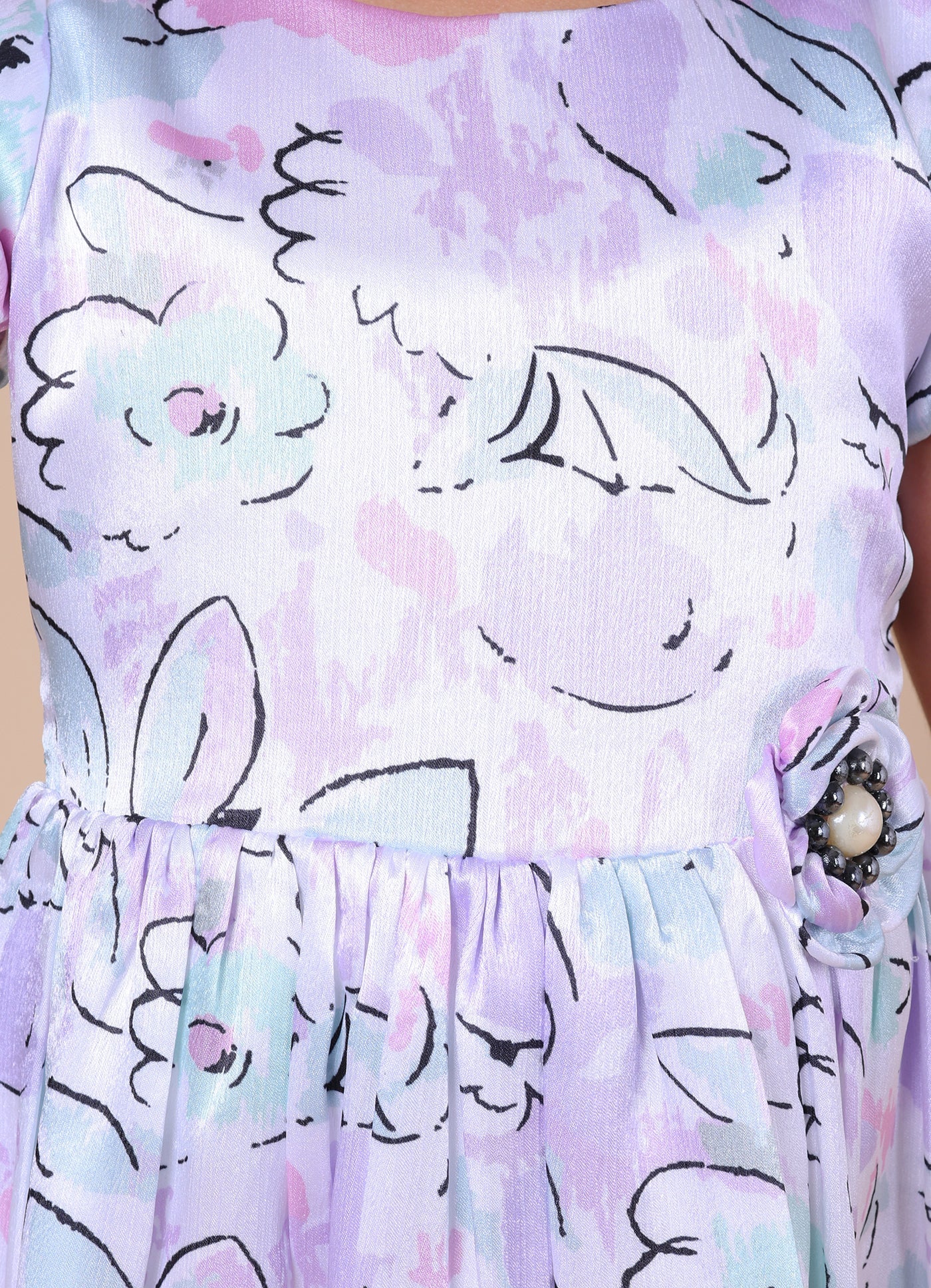 Abstract Floral Printed Dress