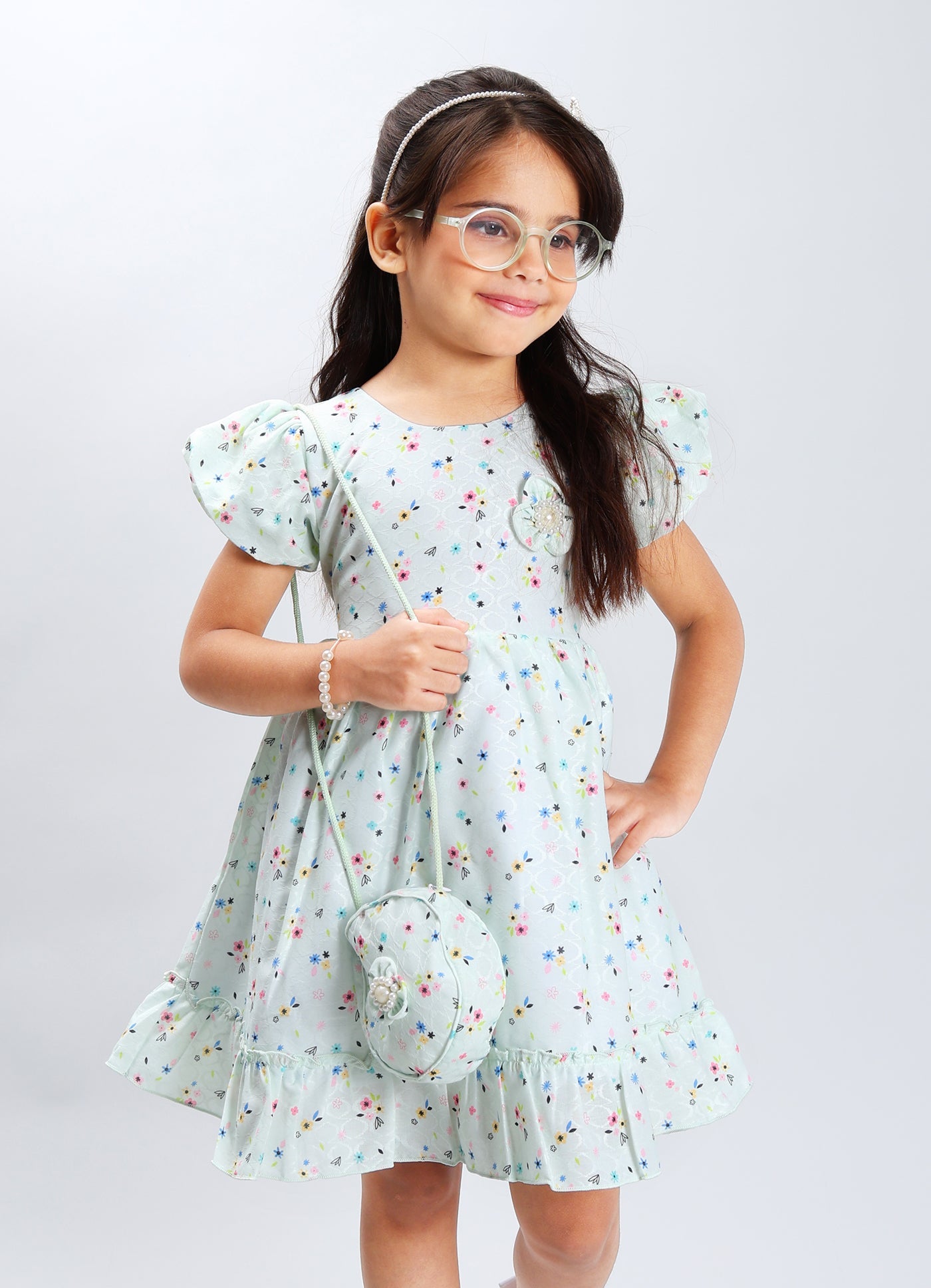 Floral Charm Dress with Accessory