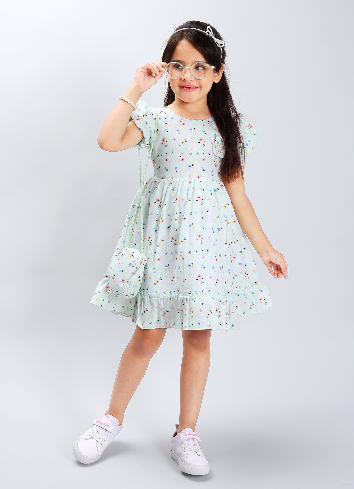 Floral Charm Dress with Accessory