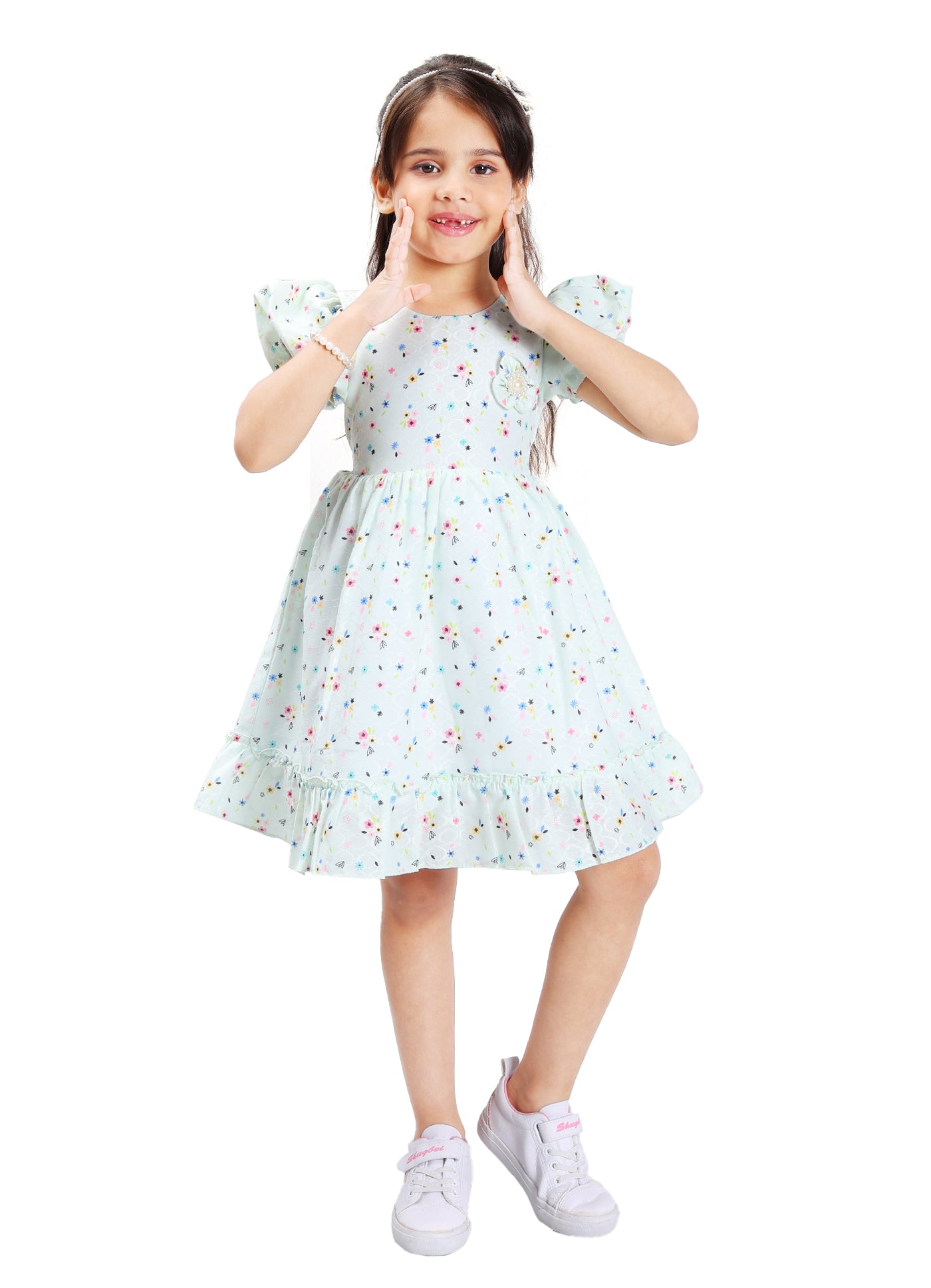 Floral Charm Dress with Accessory