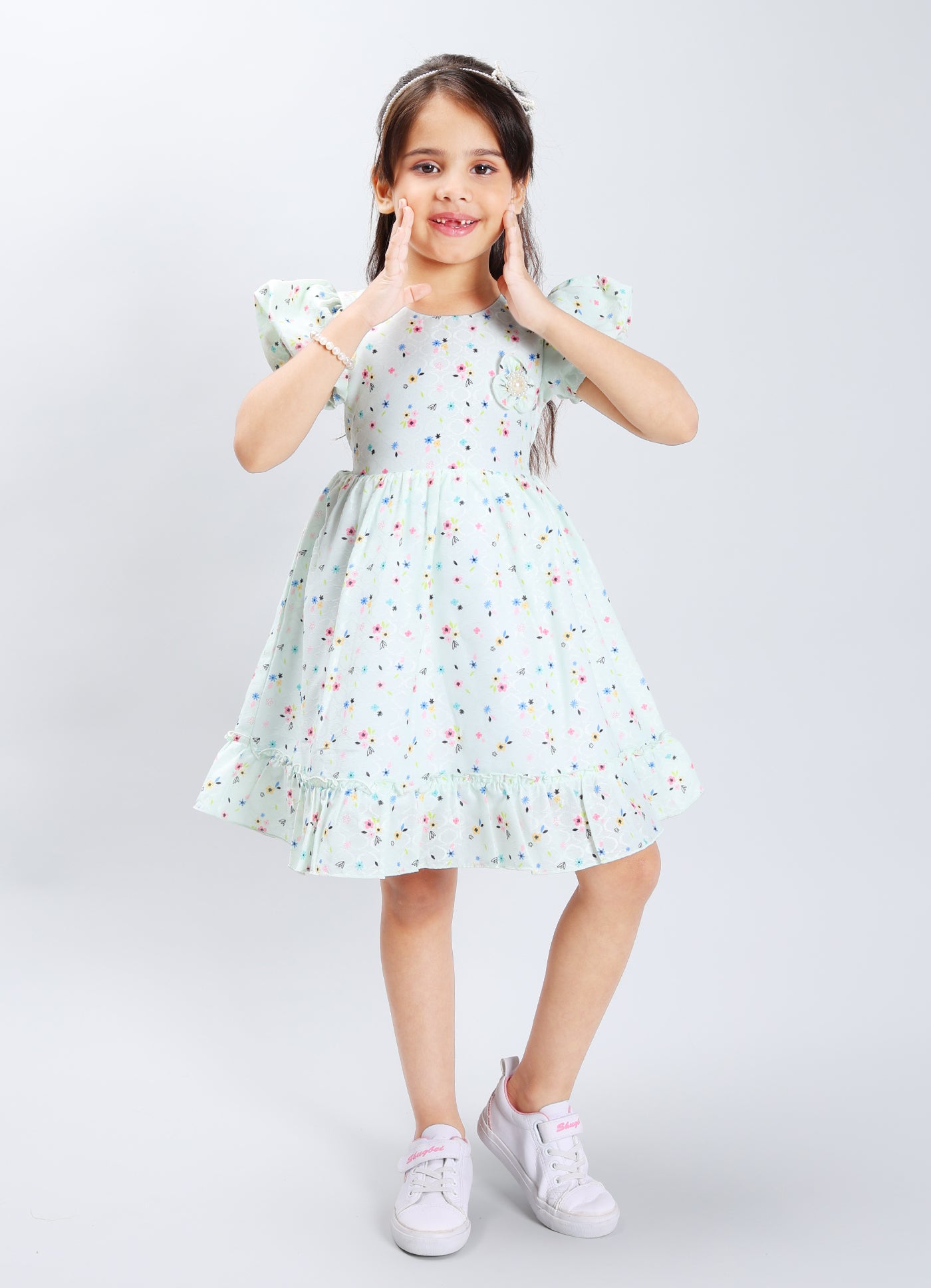 Floral Charm Dress with Accessory