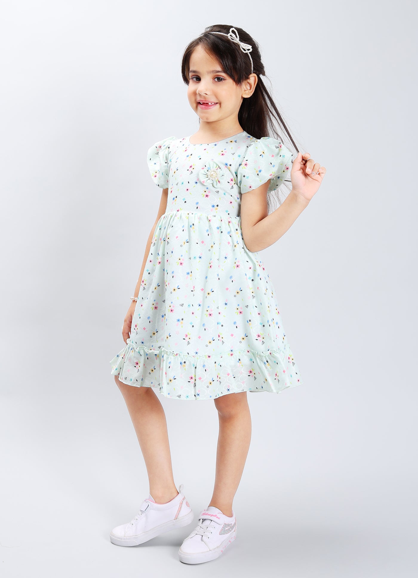 Floral Charm Dress with Accessory