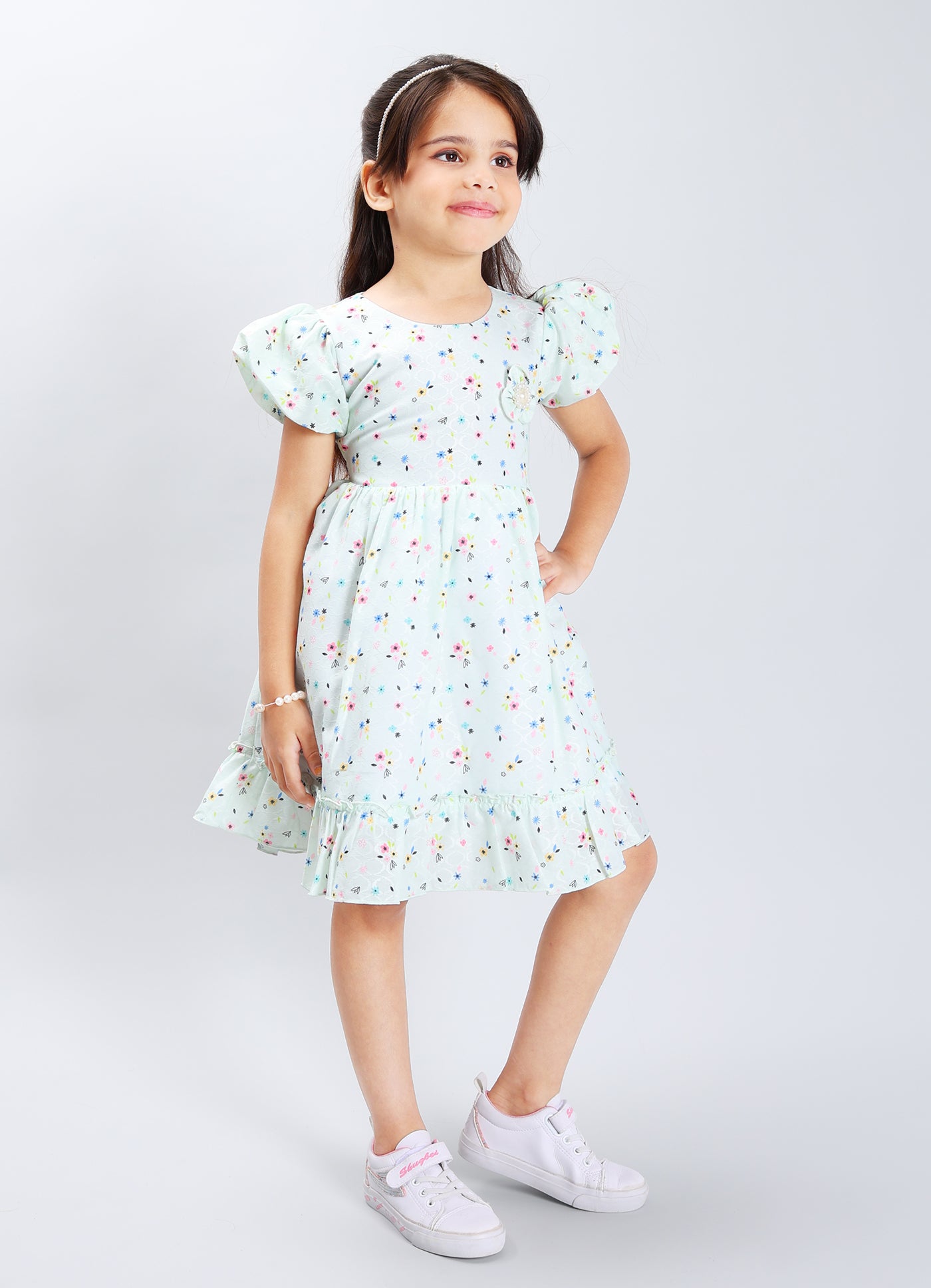 Floral Charm Dress with Accessory