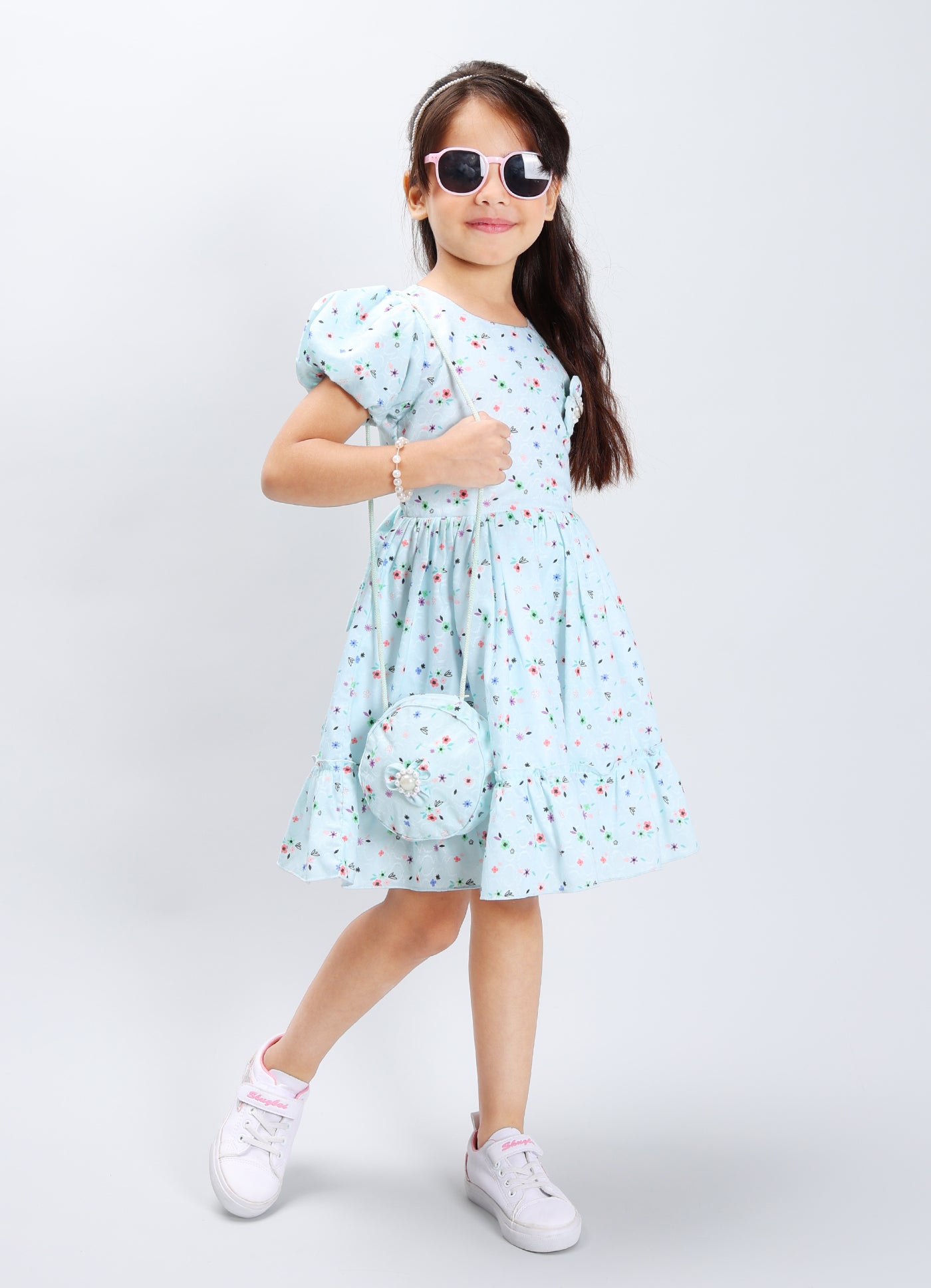 Floral Charm Dress with Accessory