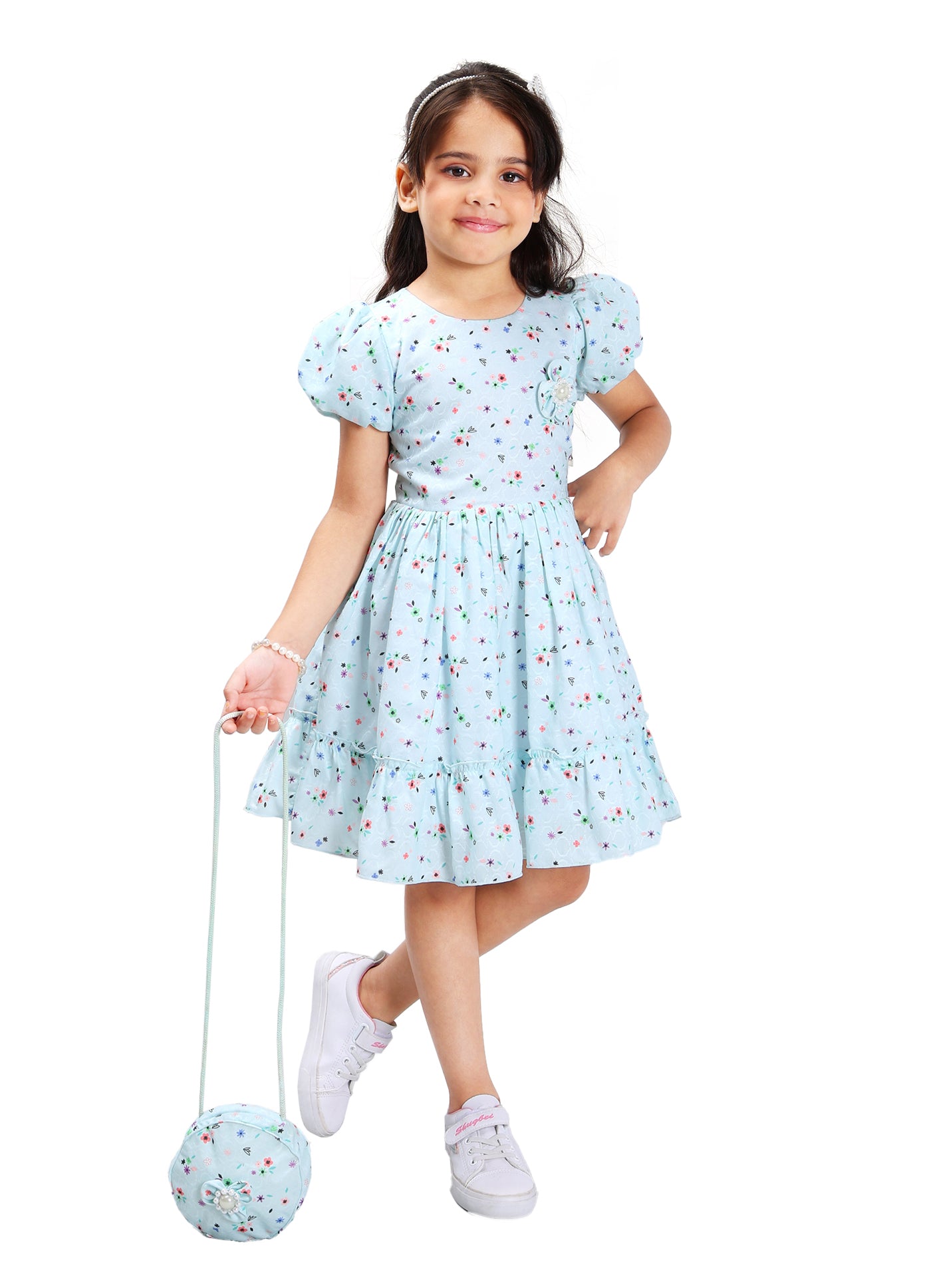 Floral Charm Dress with Accessory