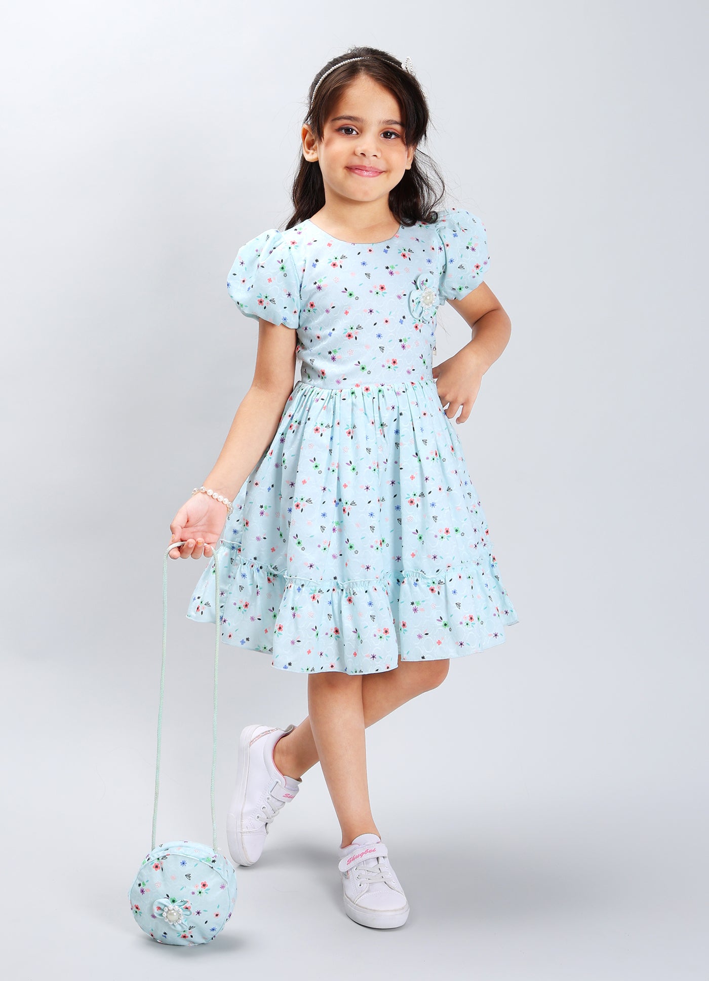 Floral Charm Dress with Accessory