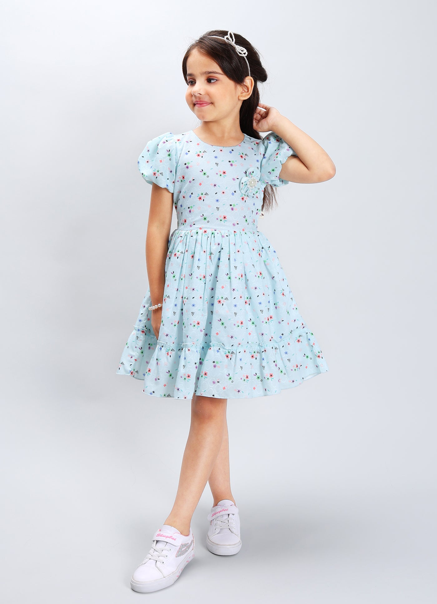 Floral Charm Dress with Accessory