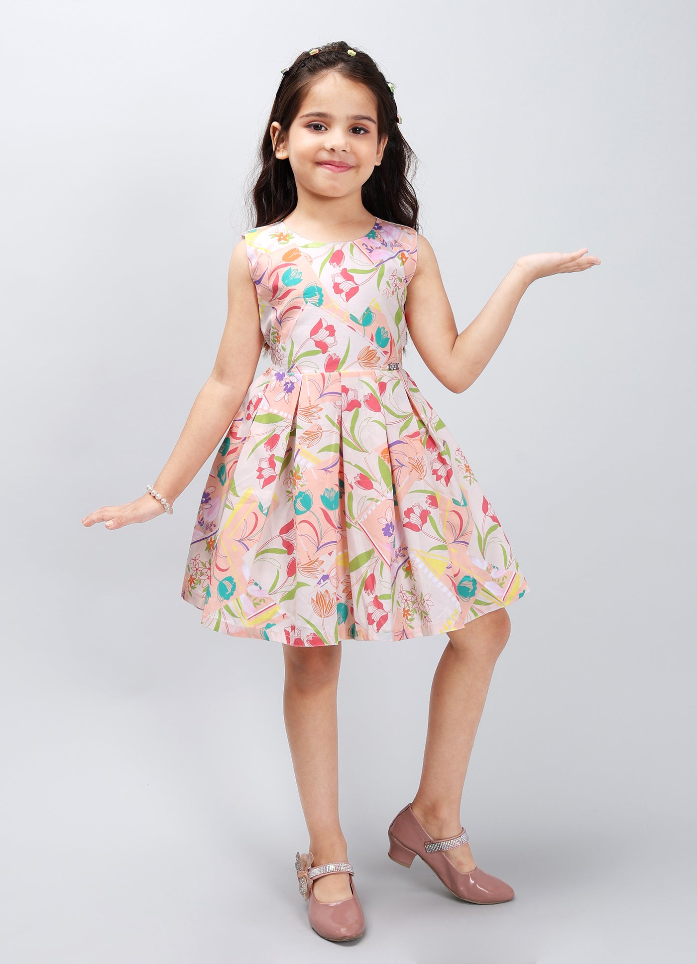 Playful Solid Color Frock