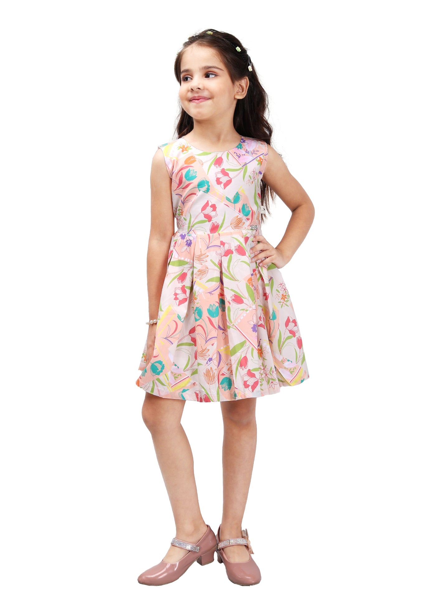 Playful Solid Color Frock