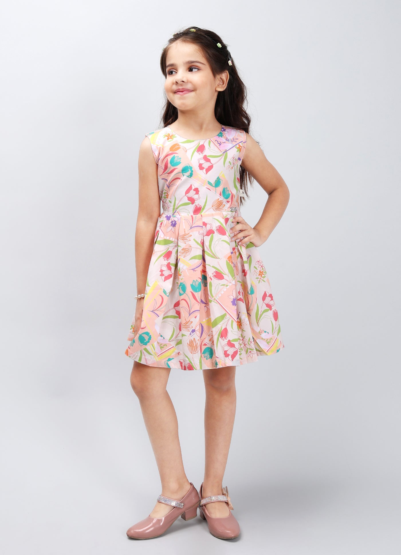 Playful Solid Color Frock