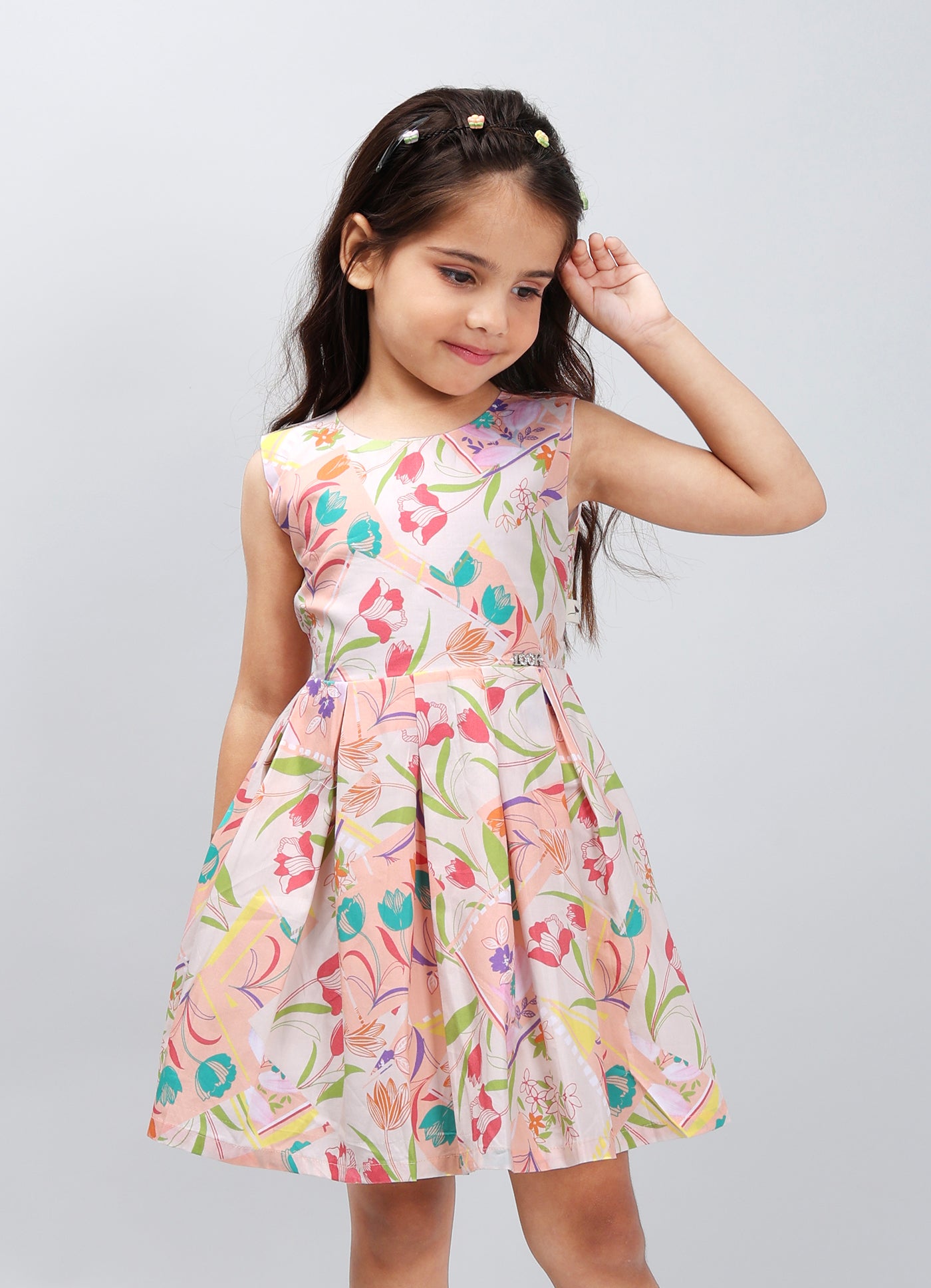 Playful Solid Color Frock