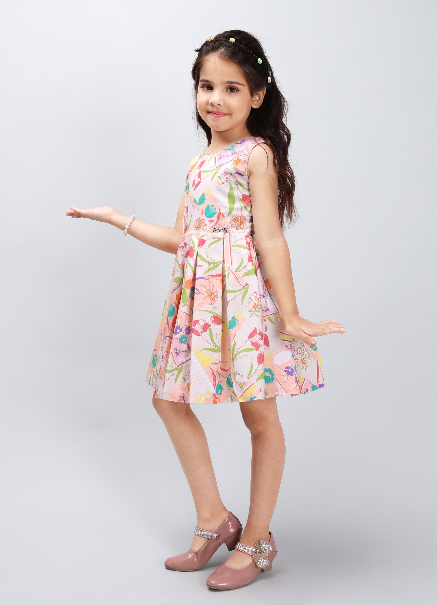 Playful Solid Color Frock