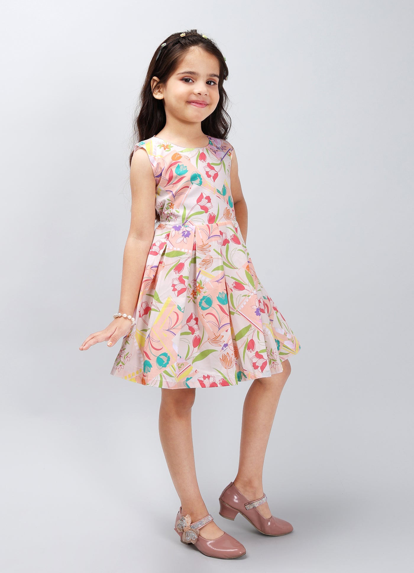 Playful Solid Color Frock