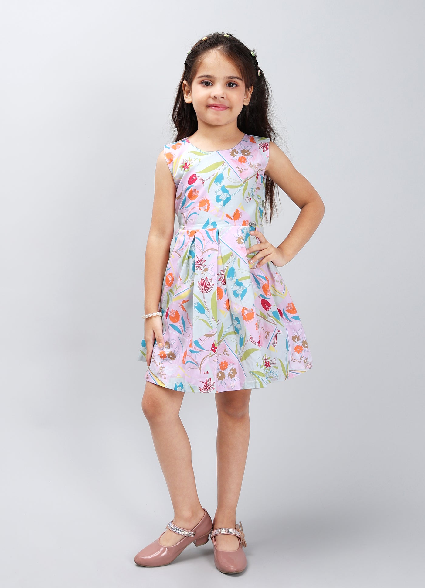 Playful Solid Color Frock