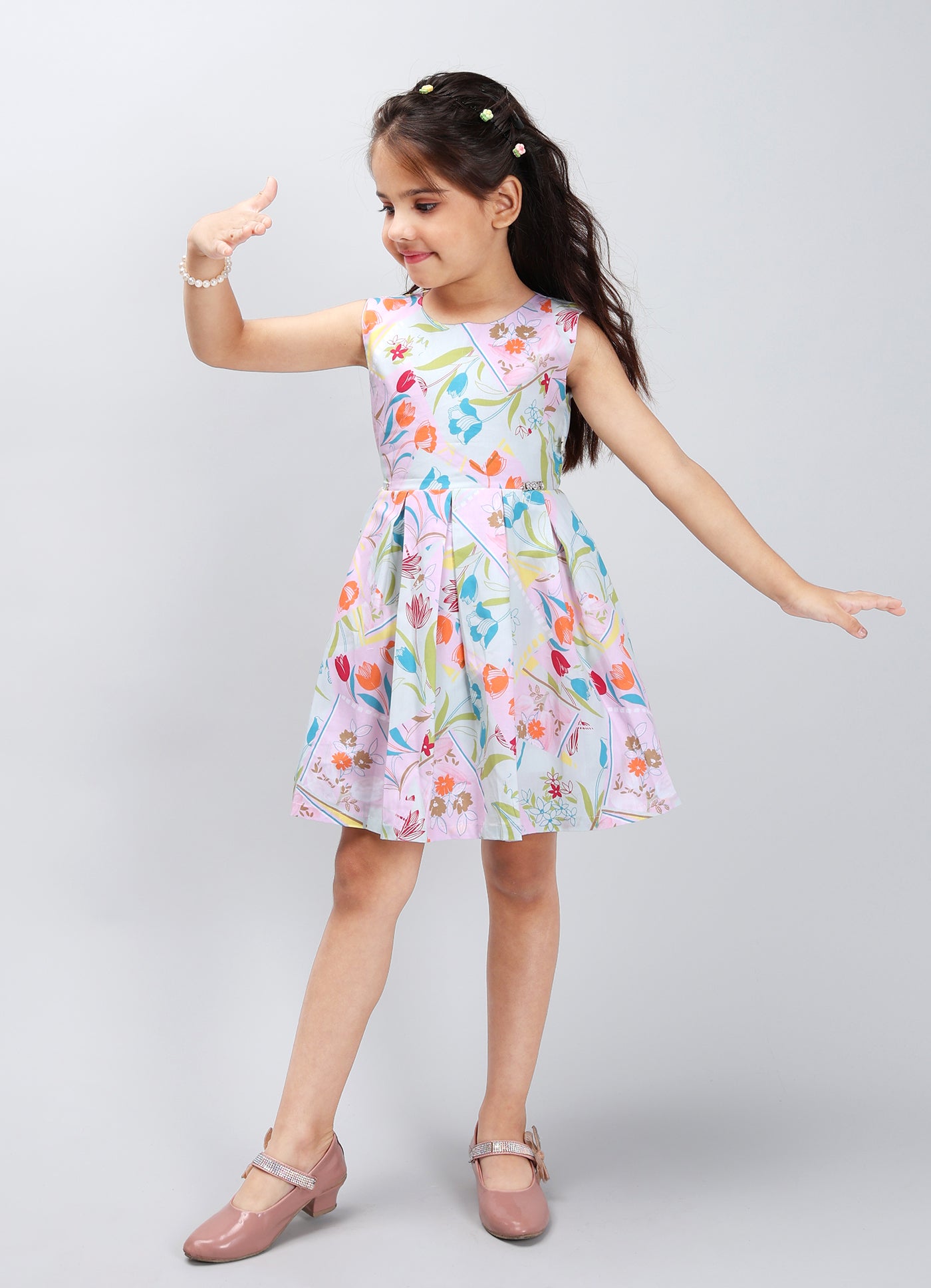 Playful Solid Color Frock