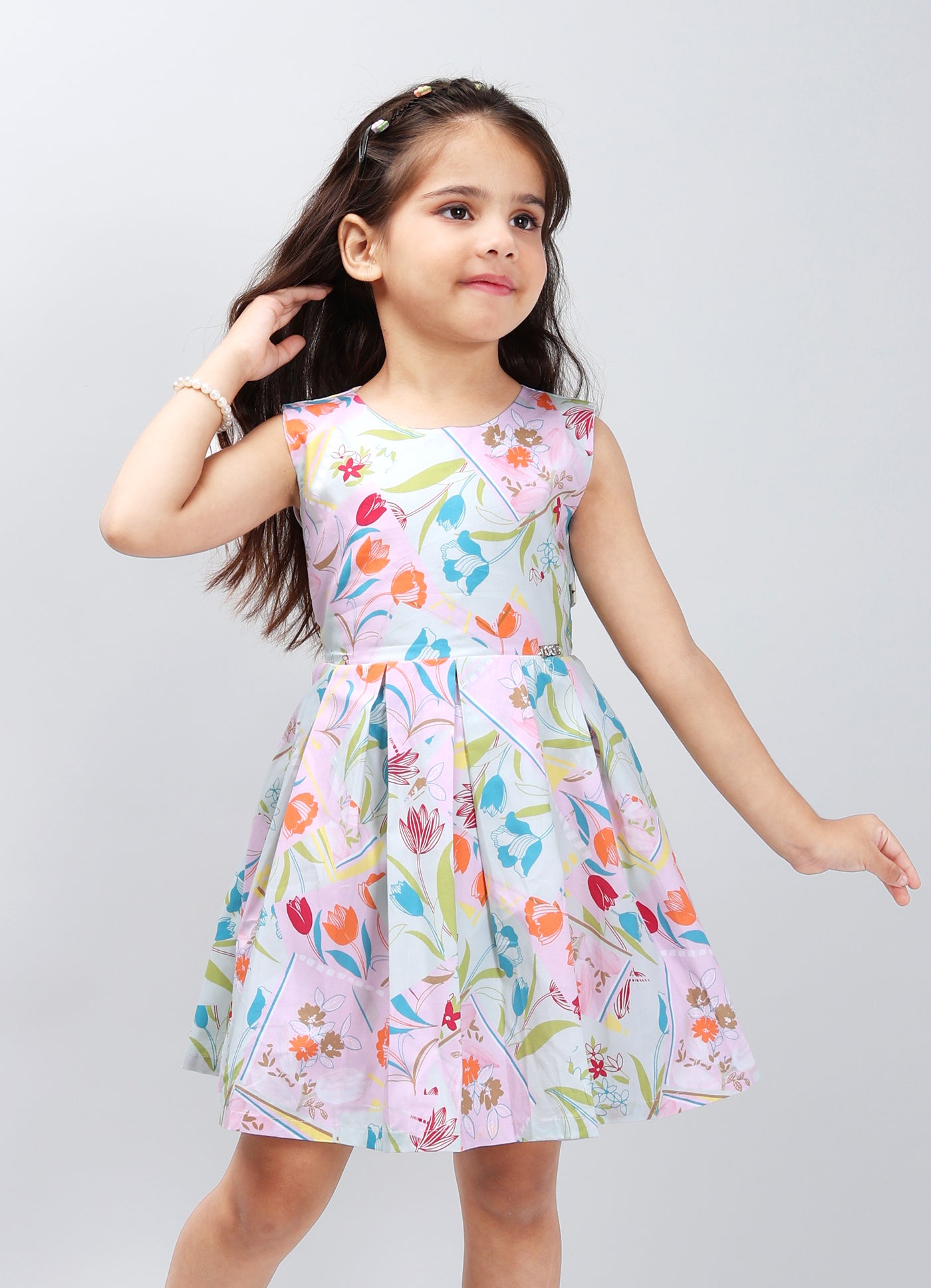 Playful Solid Color Frock