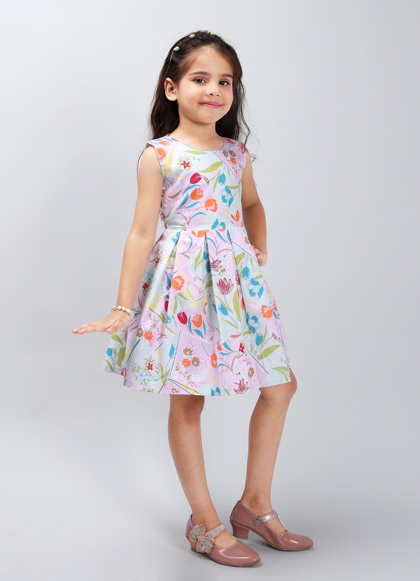 Playful Solid Color Frock