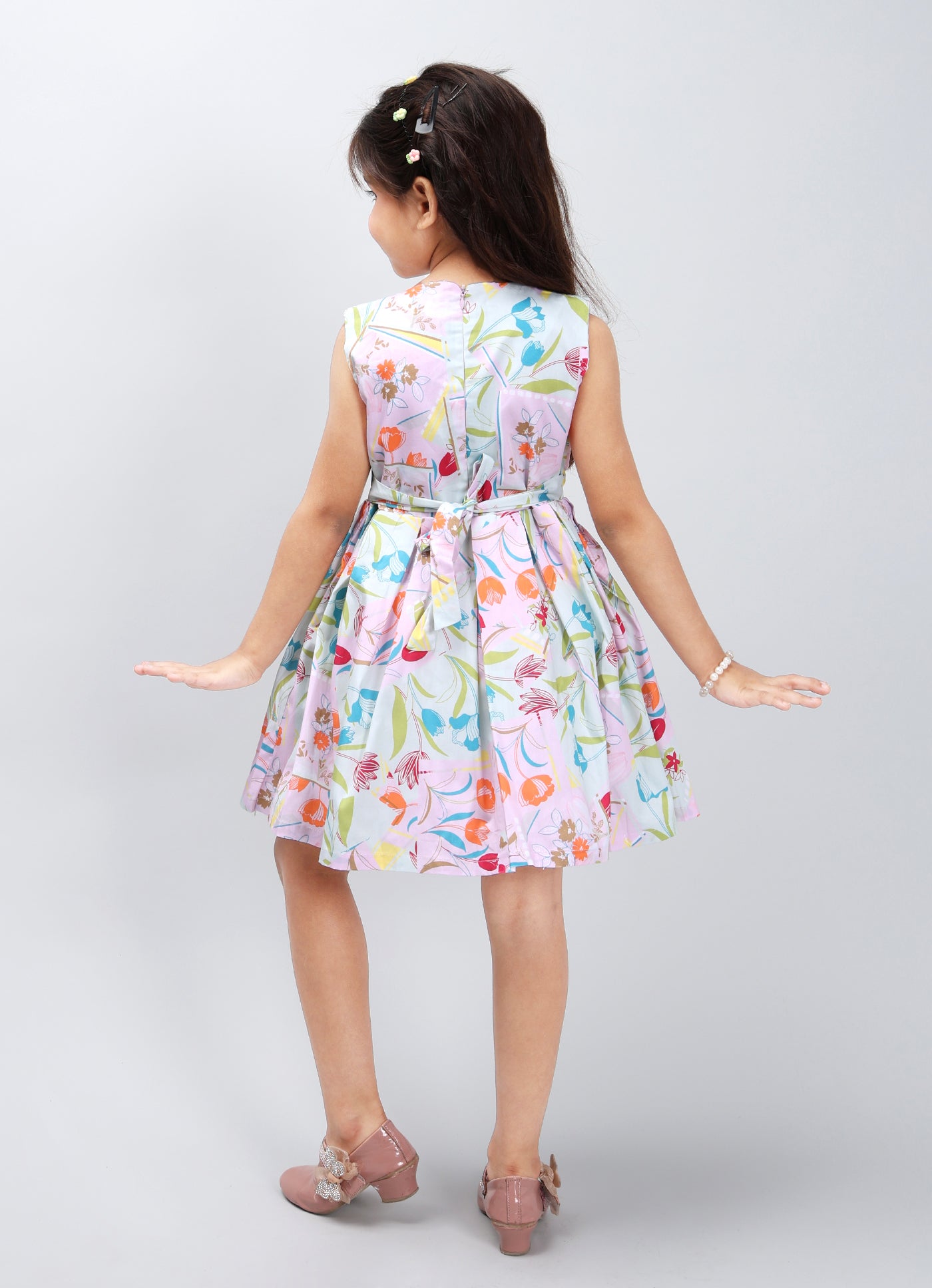 Playful Solid Color Frock