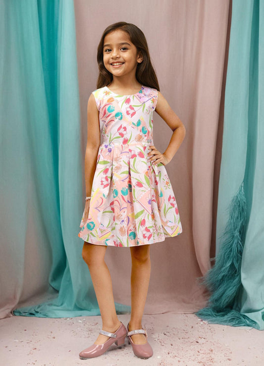 Playful Solid Color Frock
