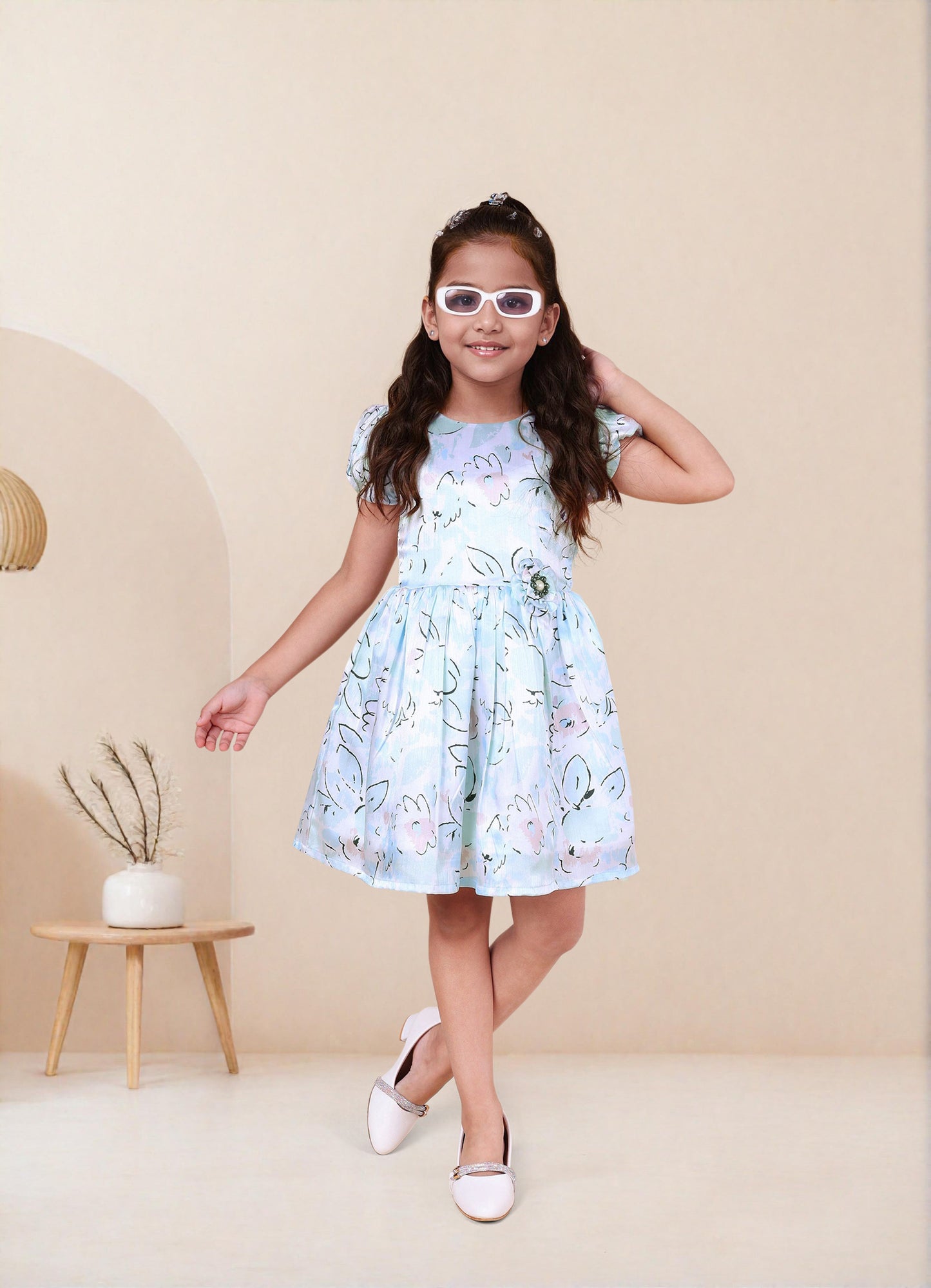 Abstract Floral Printed Dress