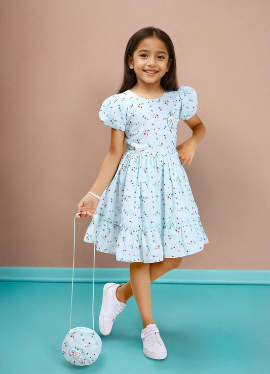 Floral Charm Dress with Accessory