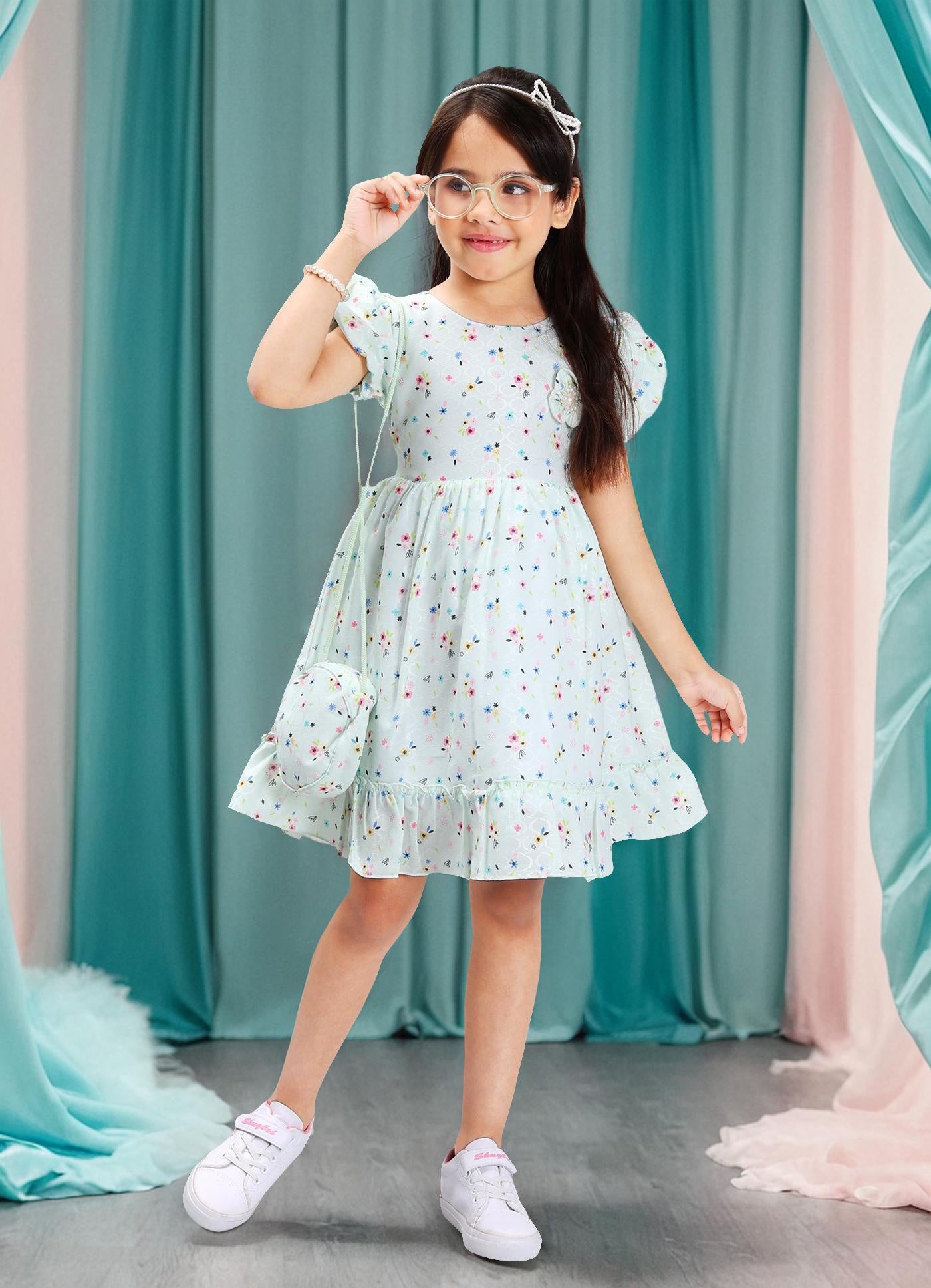 Floral Charm Dress with Accessory