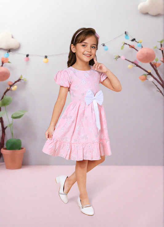 Pink Mermaid Cotton Girls Dress