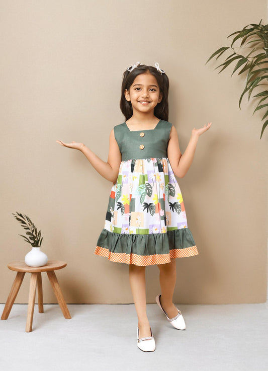 Patchwork Printed Dress