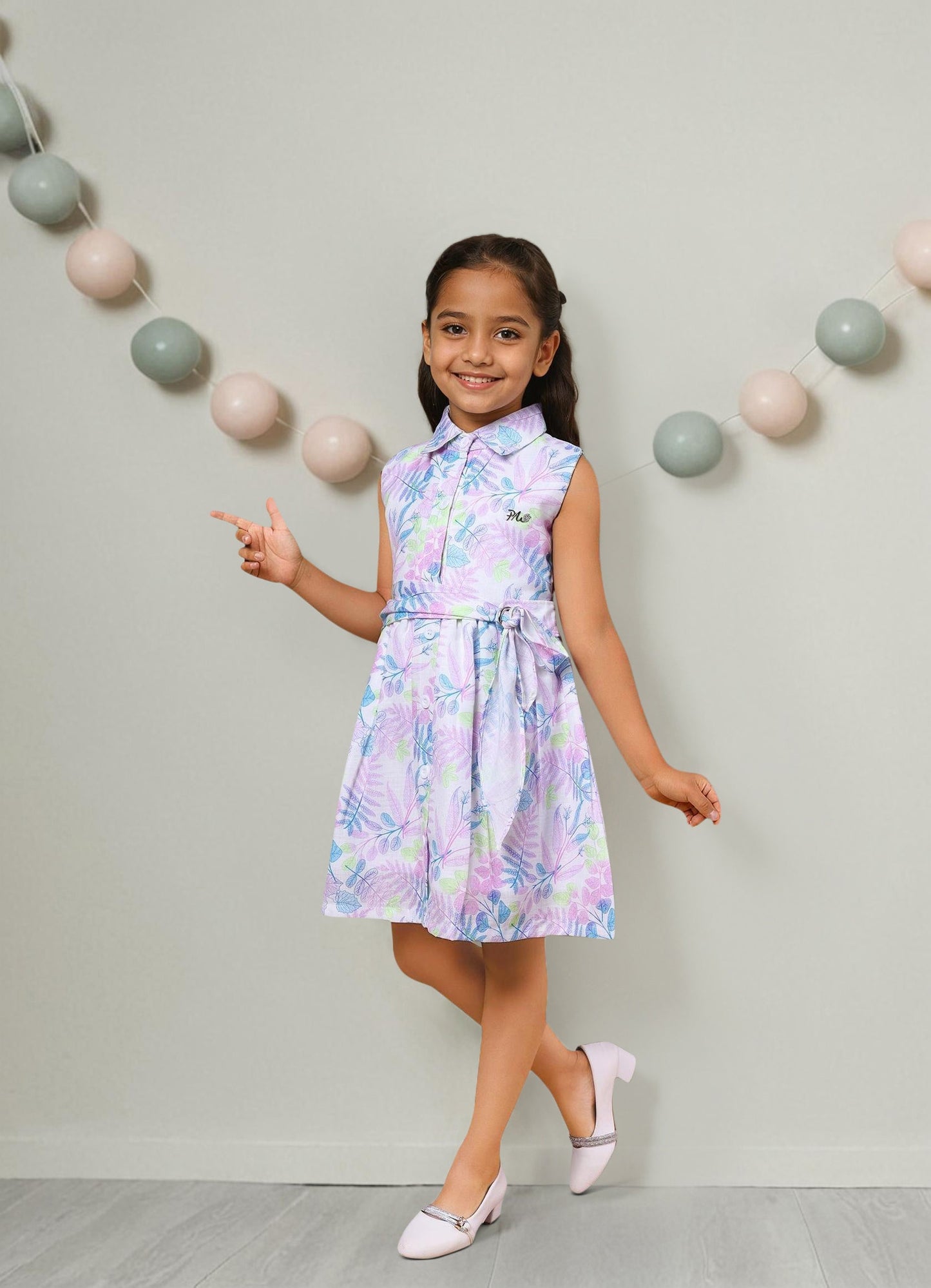 Stylish Belt Summer Print Dress