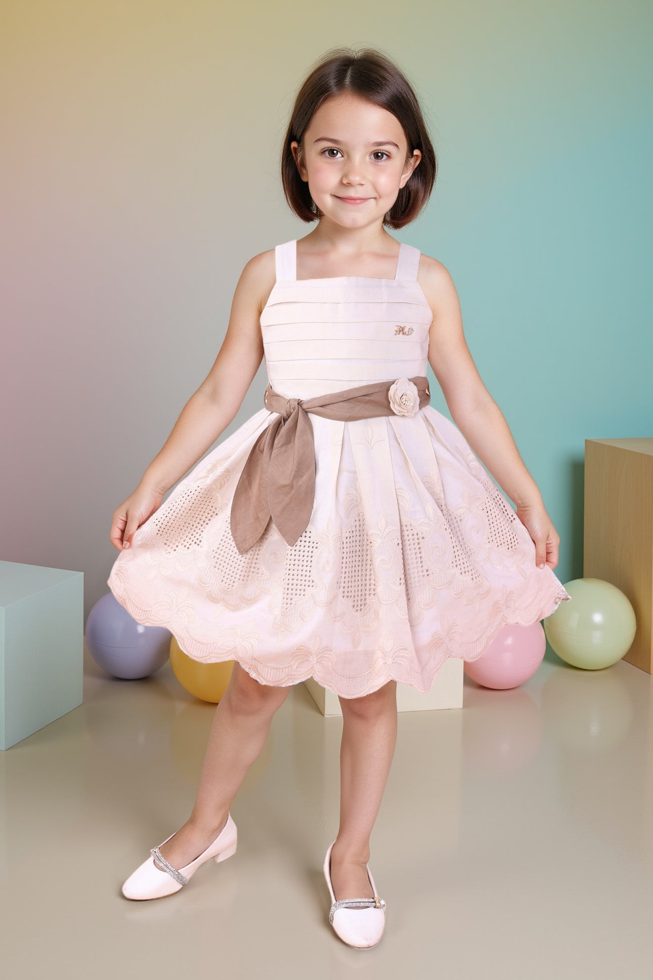 Embroidery Border Cotton Dress