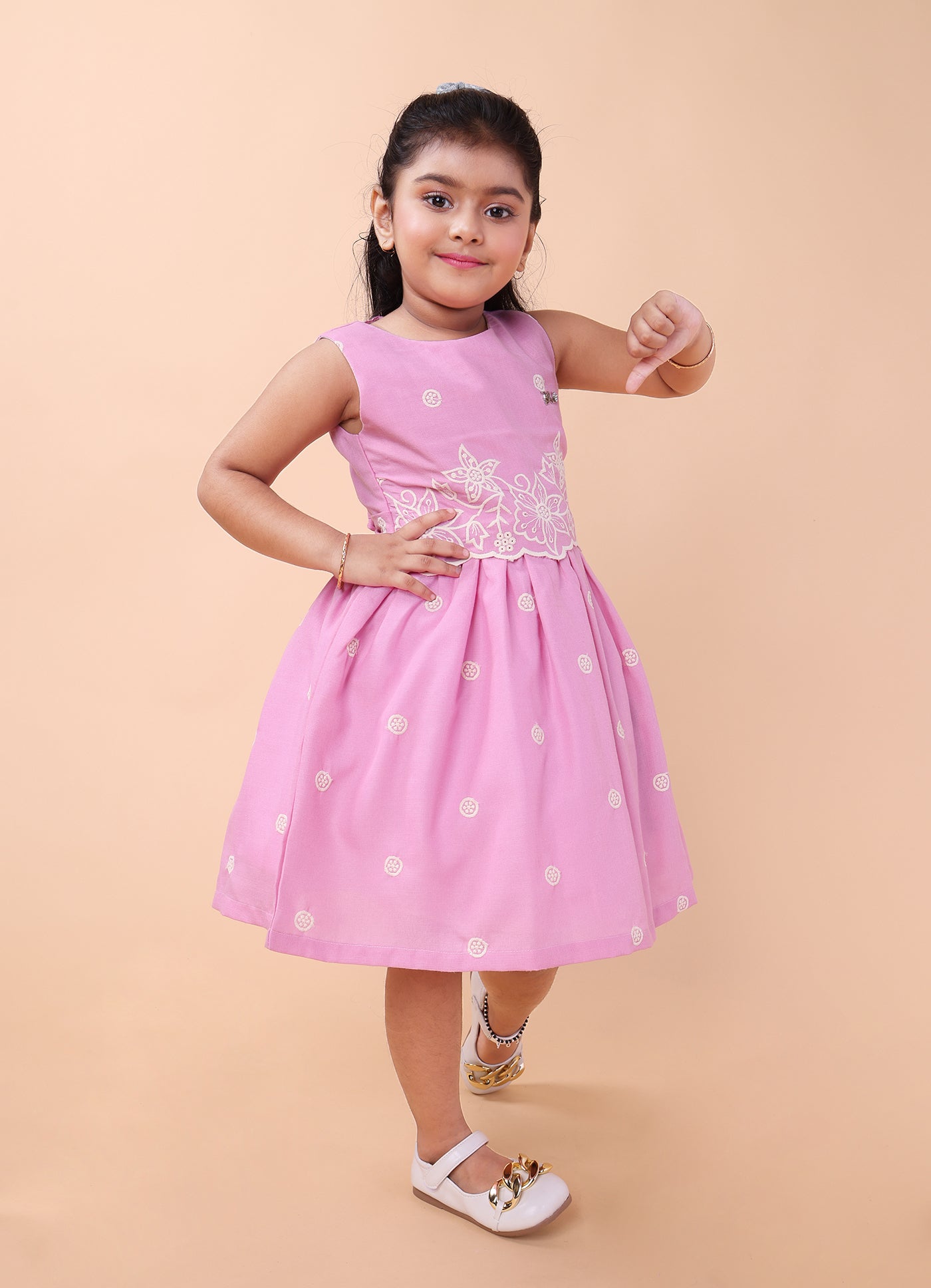 Blossom Charm Embroidered Frock