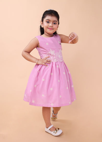 Blossom Charm Embroidered Frock