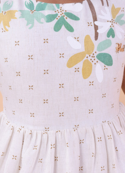 Unique Print Linen Dress