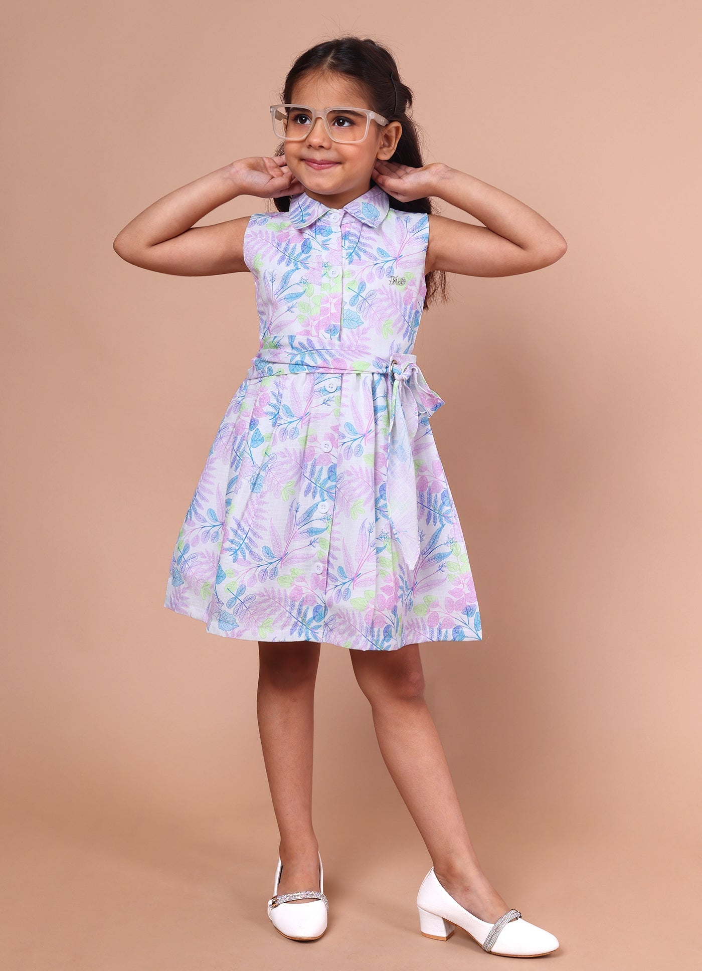 Stylish Belt Summer Print Dress