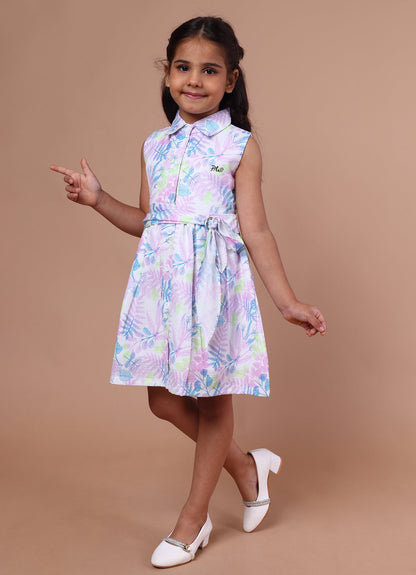 Stylish Belt Summer Print Dress