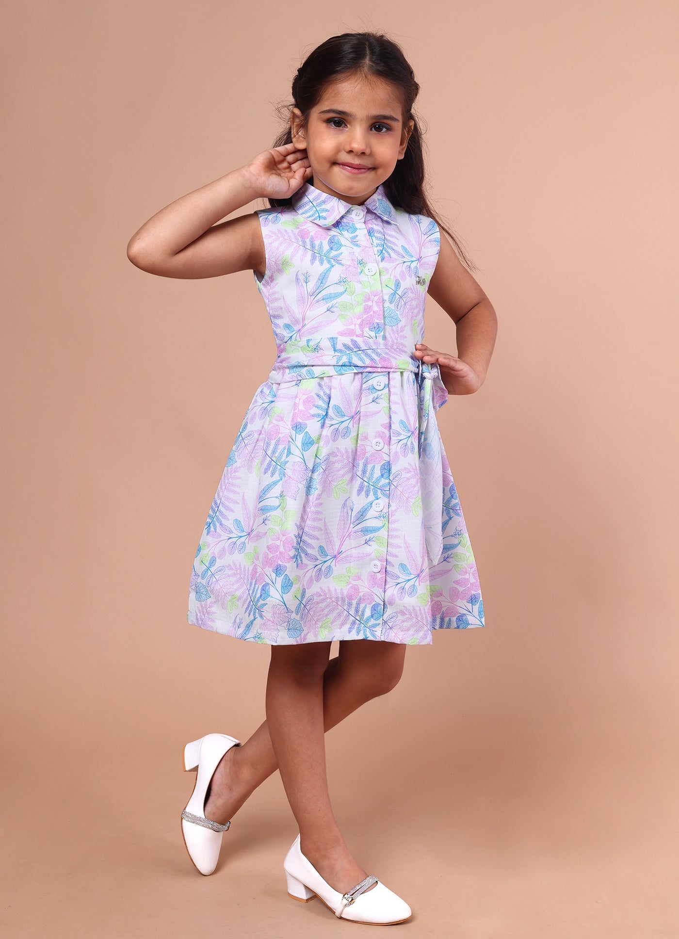 Stylish Belt Summer Print Dress