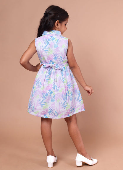 Stylish Belt Summer Print Dress