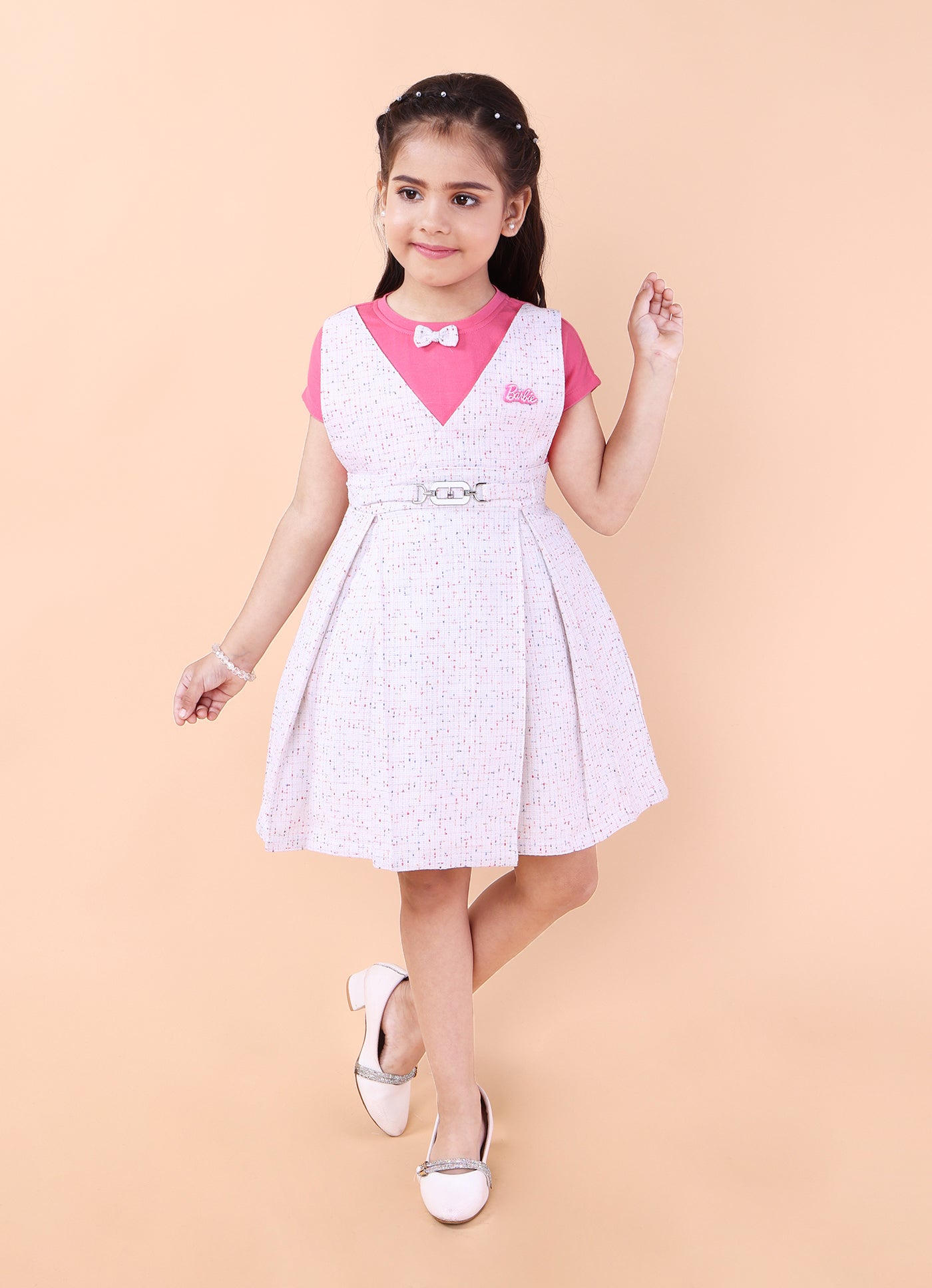 Tweed Dungaree Style Dress