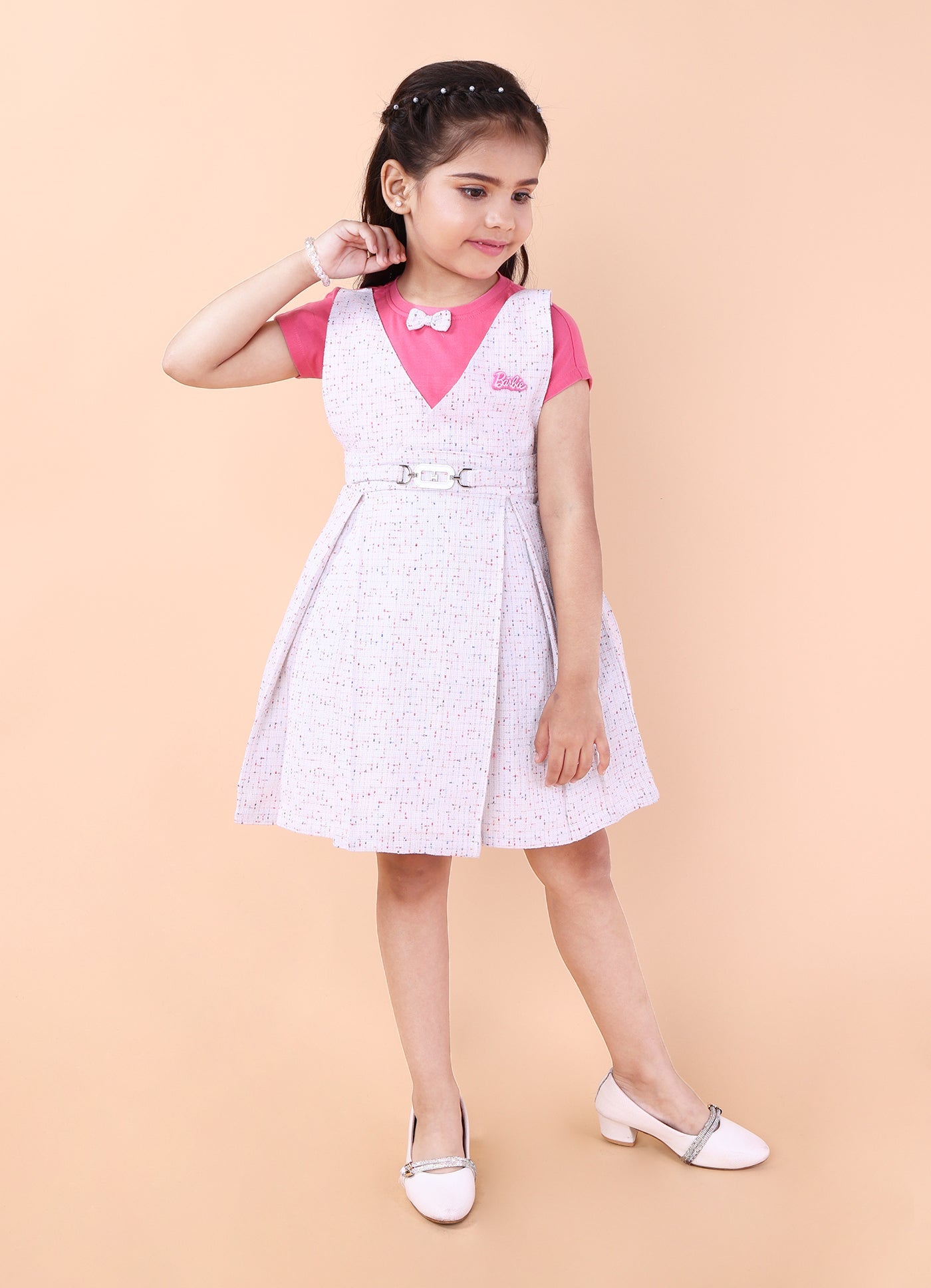 Tweed Dungaree Style Dress