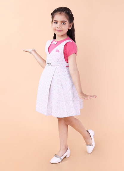 Tweed Dungaree Style Dress