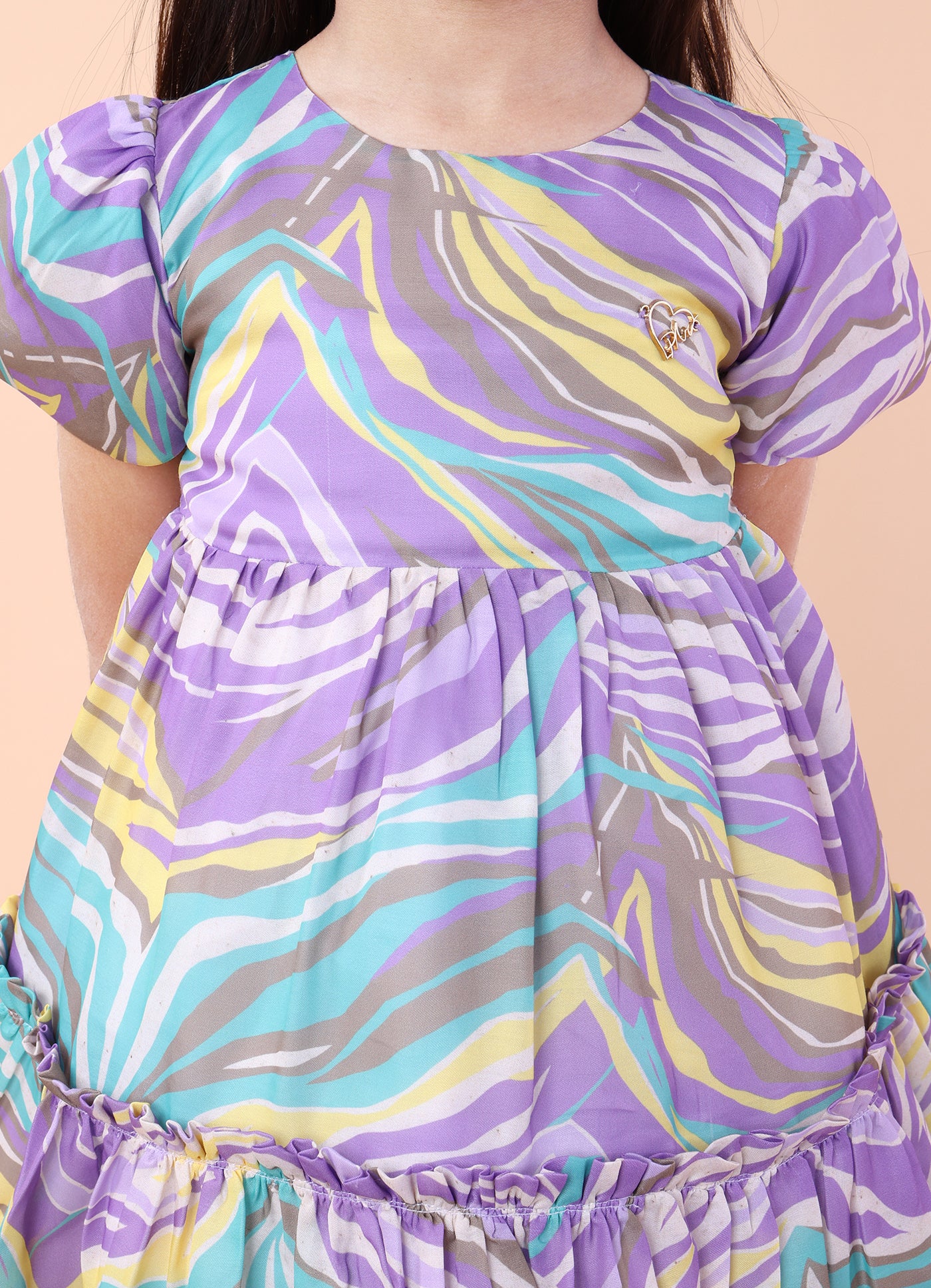 Candy Swirl Puff Sleeve Frock