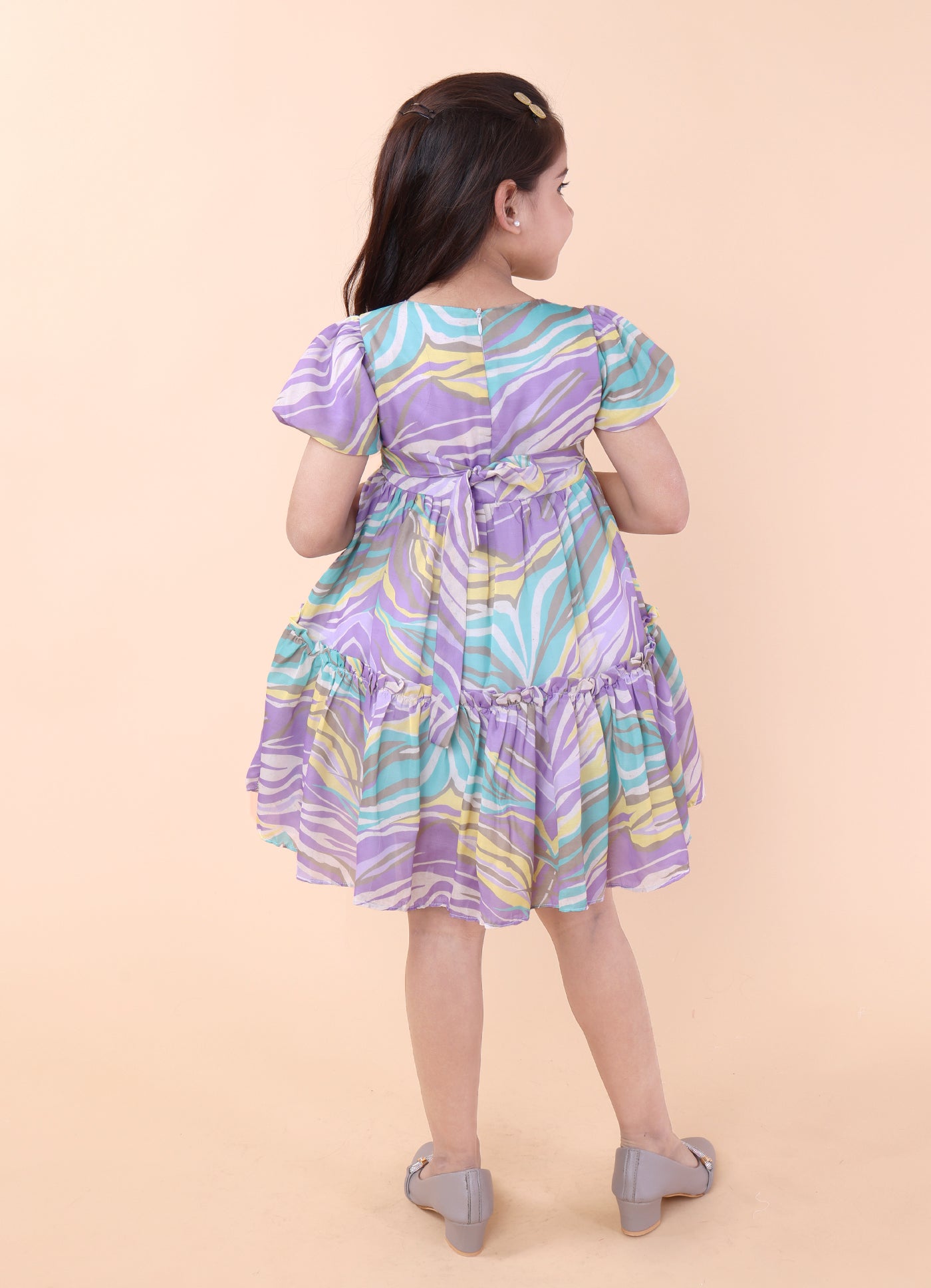 Candy Swirl Puff Sleeve Frock