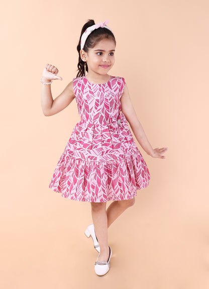 Abstract Print Party Dress