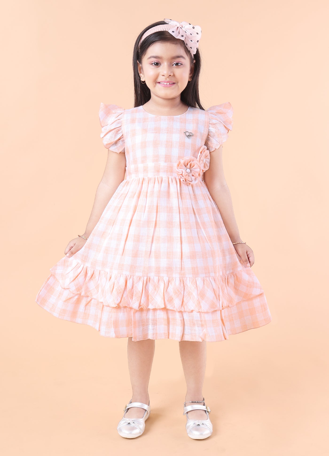 Sweet Gingham Bloom Frock