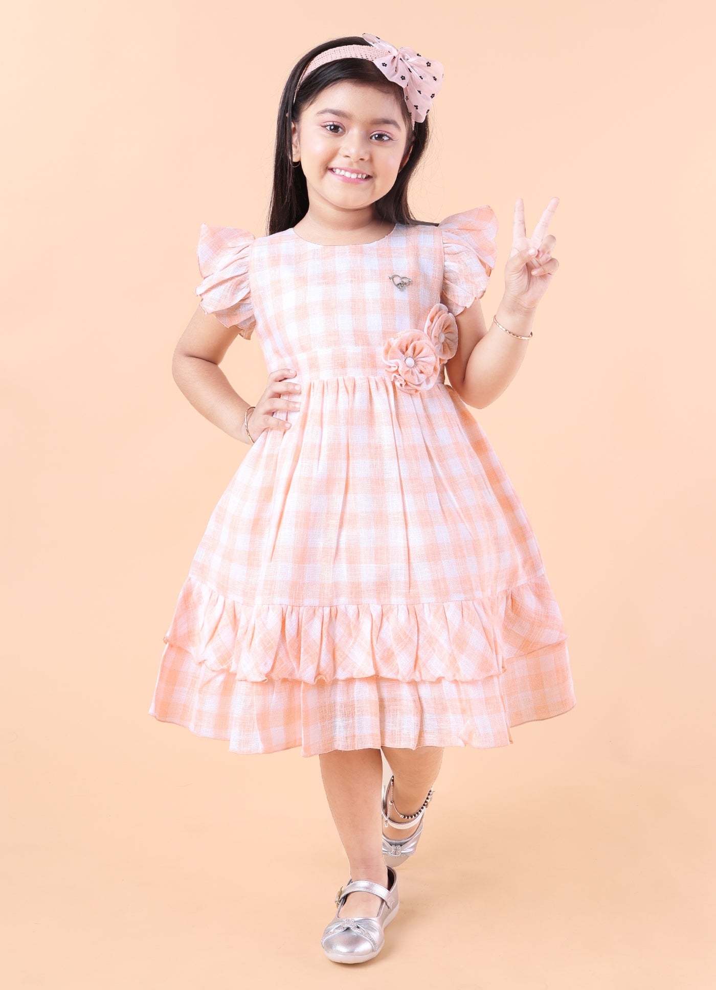 Sweet Gingham Bloom Frock